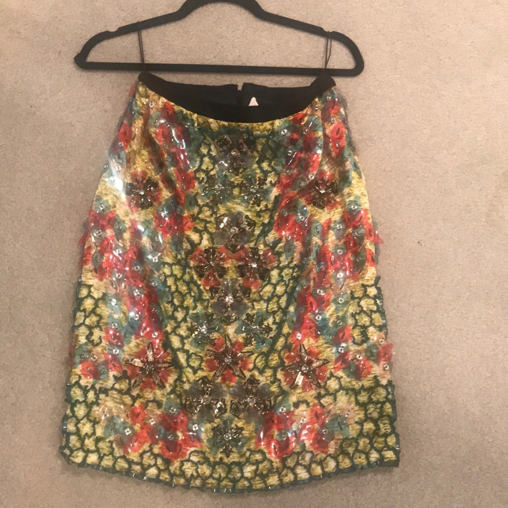NWT Peter Pilottto skirt with 3d beaded flowers